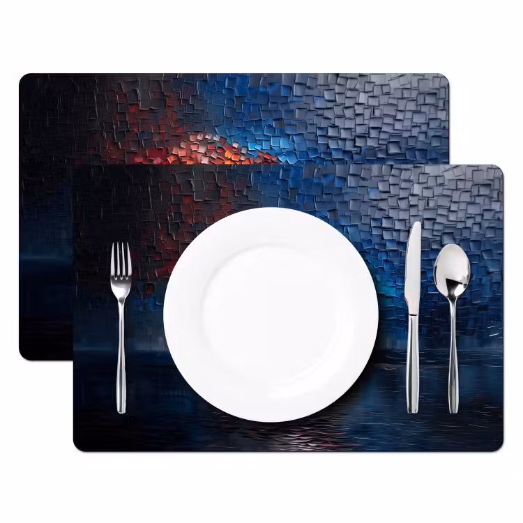 Boom - Blauw - Bladeren - Vakken Placemat vinyl groot -zzsfeer2_Kitchenyeah-website
