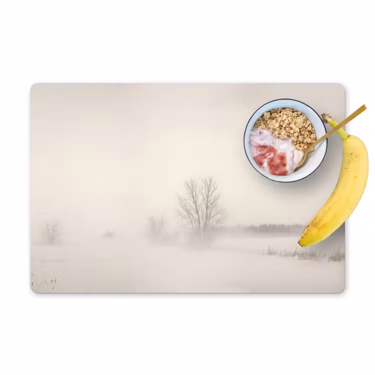 Boom - Mist - Sneeuw - Winter - Minimalistisch Placemat vinyl groot -zzzproduct_Kitchenyeah-website