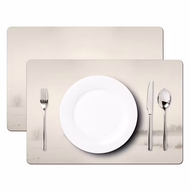 Boom - Mist - Sneeuw - Winter - Minimalistisch Placemat vinyl groot -zzsfeer2_Kitchenyeah-website