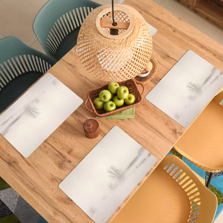 Boom - Mist - Sneeuw - Winter - Minimalistisch Placemat vinyl groot -zzsfeer5_Kitchenyeah-website