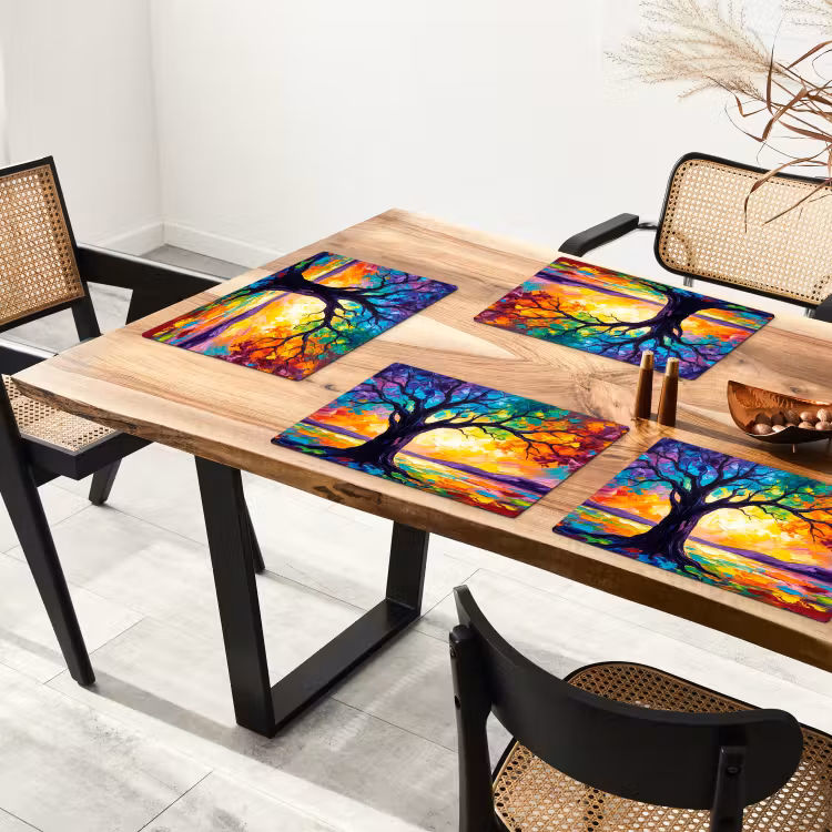 Boom - Landschap - Natuur - Abstract - Kleurrijk Placemat vinyl groot -zzsfeer4_Kitchenyeah-website