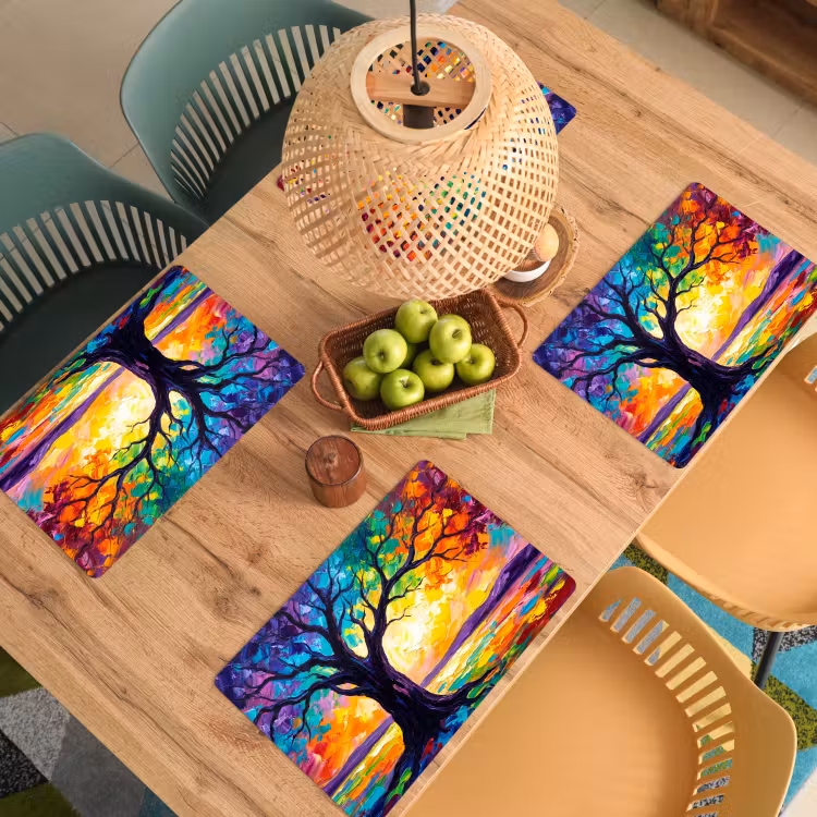 Boom - Landschap - Natuur - Abstract - Kleurrijk Placemat vinyl groot -zzsfeer5_Kitchenyeah-website