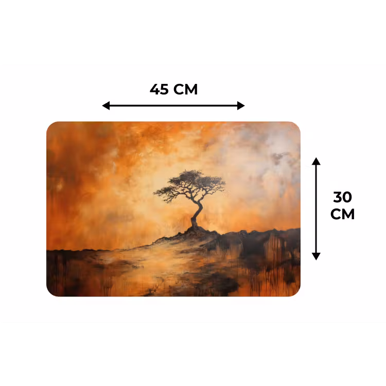 Boom - Landschap - Oranje Placemat vinyl groot -specs