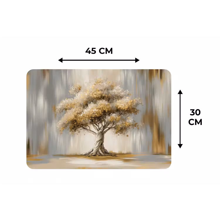 Boom - Bladeren - Abstract - Wit Placemat vinyl groot -specs