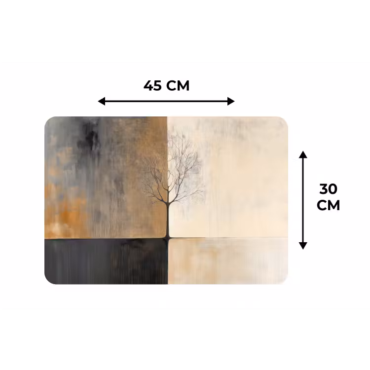 Boom - Vlakken - Takken - Kleurverloop Placemat vinyl groot -specs