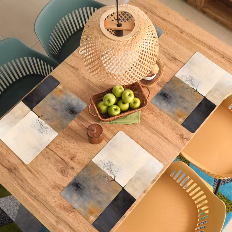 Boom - Vlakken - Takken - Kleurverloop Placemat vinyl groot -zzsfeer5_Kitchenyeah-website
