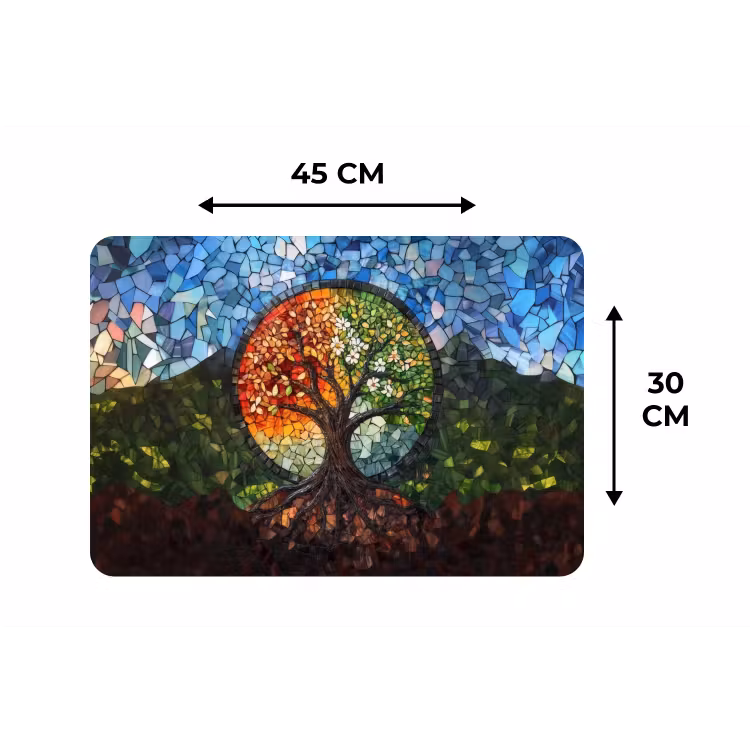 Boom - Seizoenen - Mozaïek - Bergen Placemat vinyl groot -specs