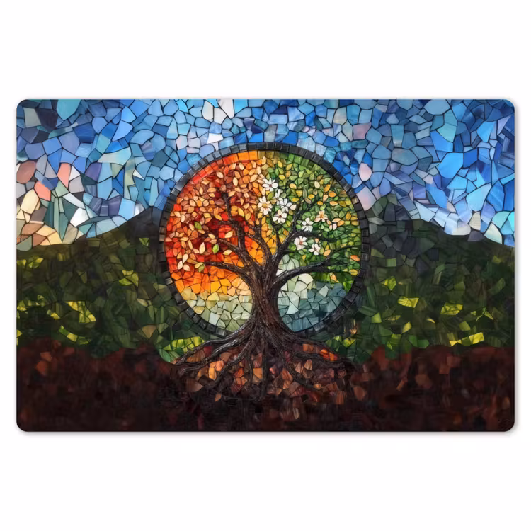 Boom - Seizoenen - Mozaïek - Bergen Placemat vinyl groot -zzsfeer1_Kitchenyeah-website