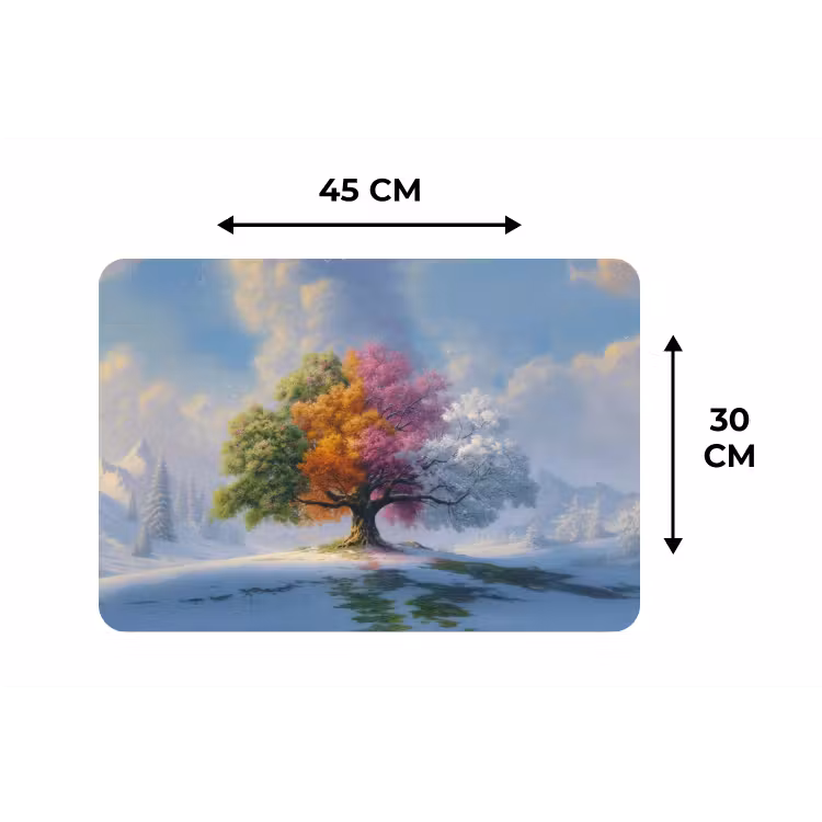 Boom - Seizoenen - Winter - Landschap Placemat vinyl groot -specs