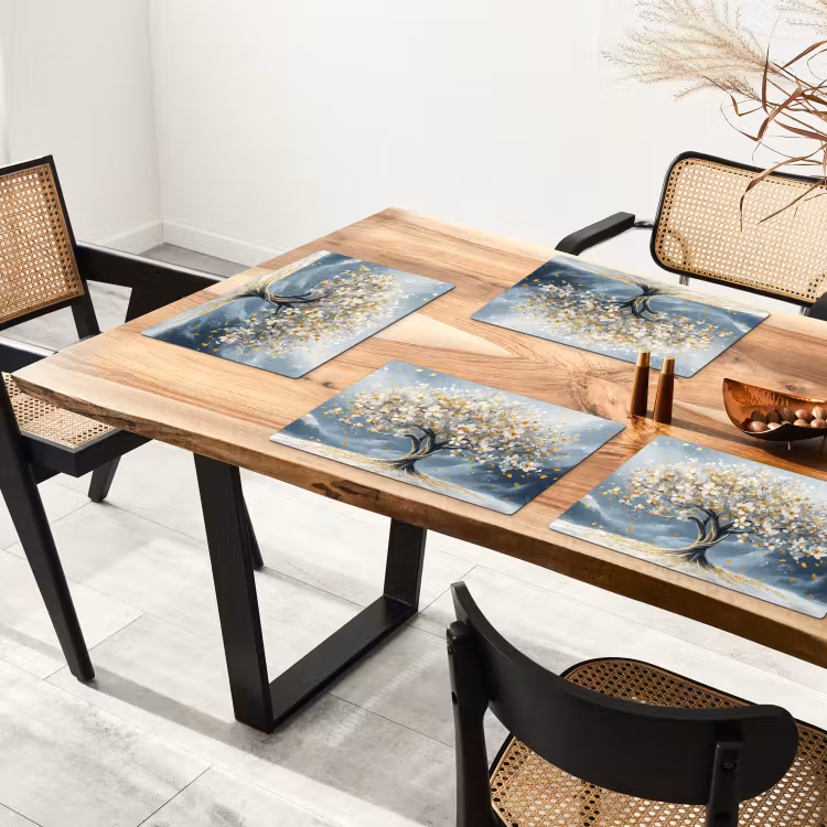 Boom - Winter - Levensboom - Modern - Goud Placemat vinyl groot -zzsfeer4_Kitchenyeah-website