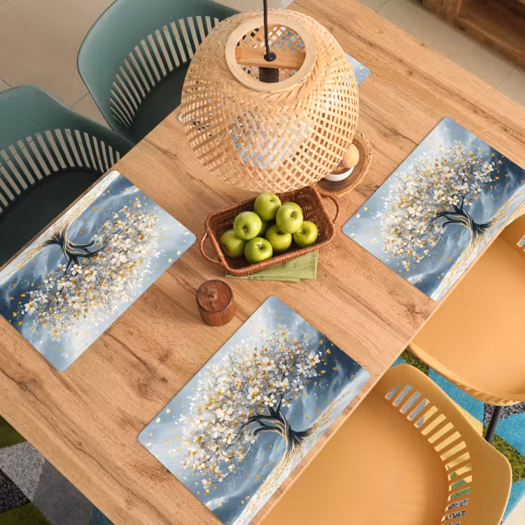 Boom - Winter - Levensboom - Modern - Goud Placemat vinyl groot -zzsfeer5_Kitchenyeah-website