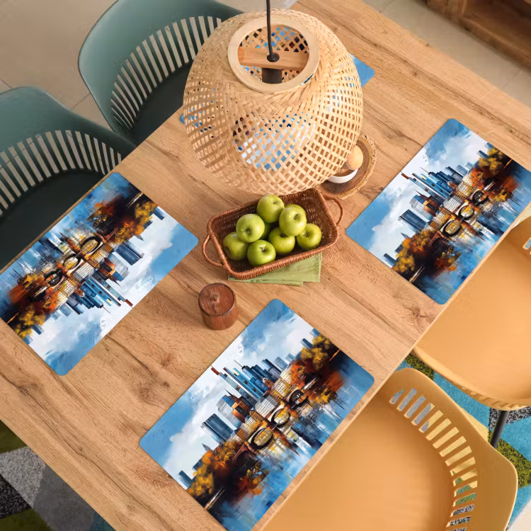 Bomen Frankfurt- Stad - Skyline - Brug Placemat vinyl groot -zzsfeer5_Kitchenyeah-website