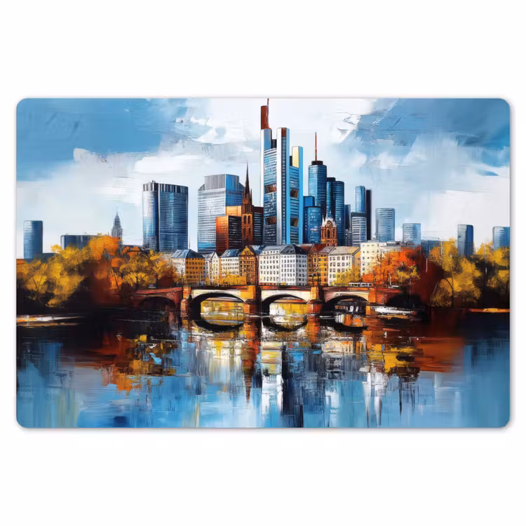 Bomen Frankfurt- Stad - Skyline - Brug Placemat vinyl groot -zzsfeer1_Kitchenyeah-website