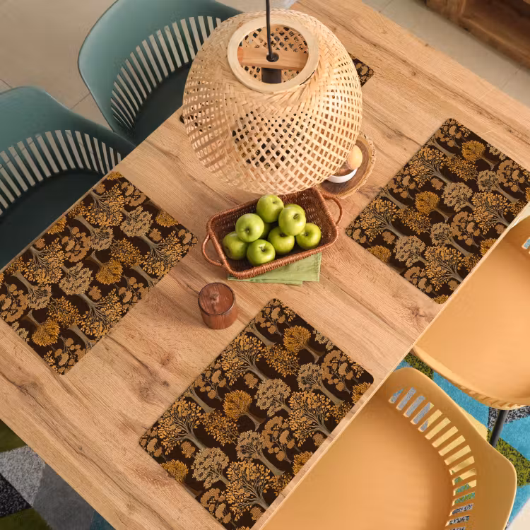Bomen - Patroon - Bruin Placemat vinyl groot 368 -zzsfeer5_Kitchenyeah-website