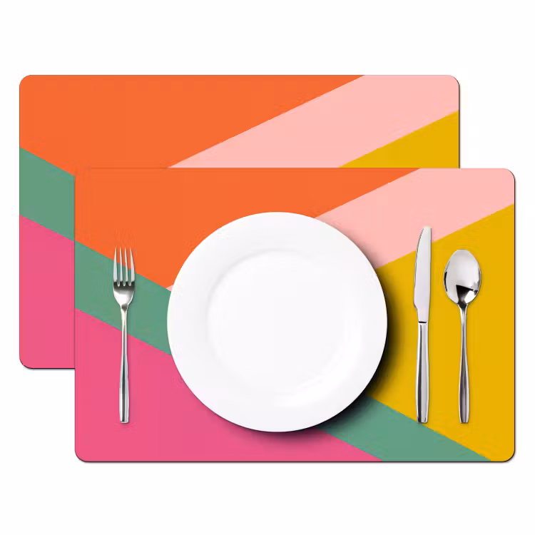 Driehoeken - Kleurrijk - Abstract Placemat vinyl groot -zzsfeer2_Kitchenyeah-website