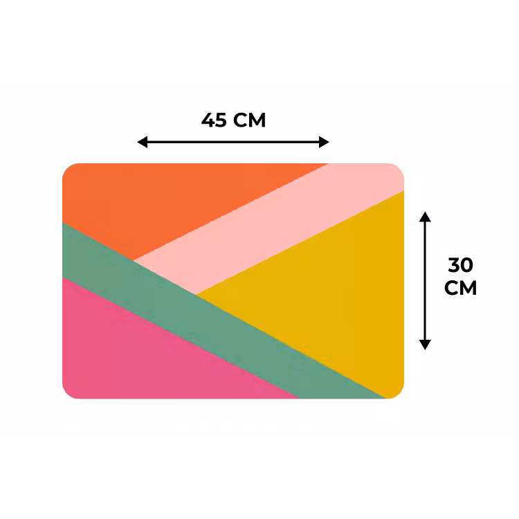 Driehoeken - Kleurrijk - Abstract Placemat vinyl groot -specs
