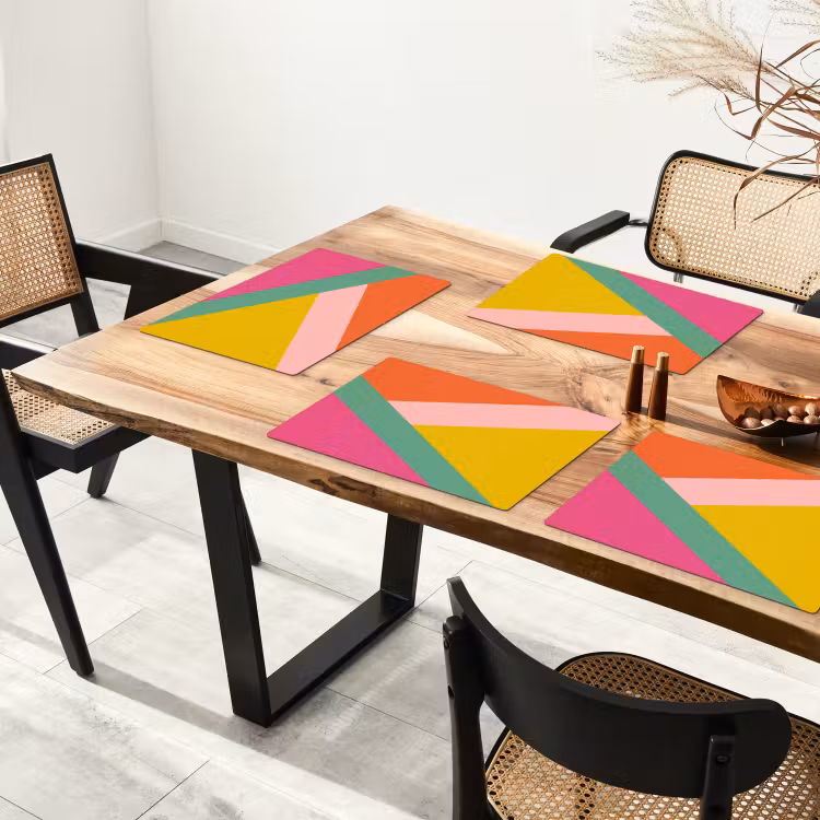 Driehoeken - Kleurrijk - Abstract Placemat vinyl groot -zzsfeer4_Kitchenyeah-website