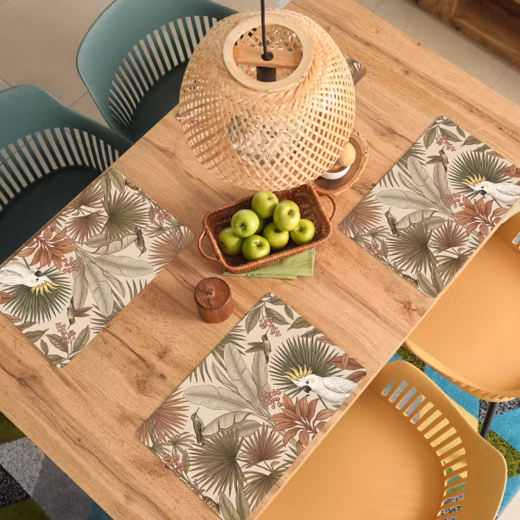 Tropisch - Vogels - Beige Placemat vinyl groot -zzsfeer5_Kitchenyeah-website