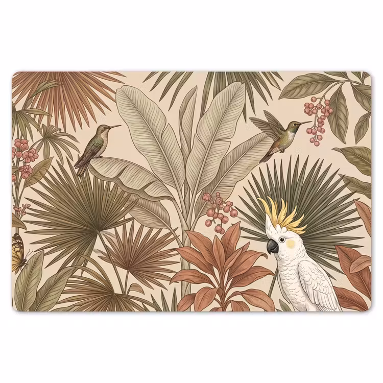 Tropisch - Vogels - Beige Placemat vinyl groot -zzsfeer1_Kitchenyeah-website