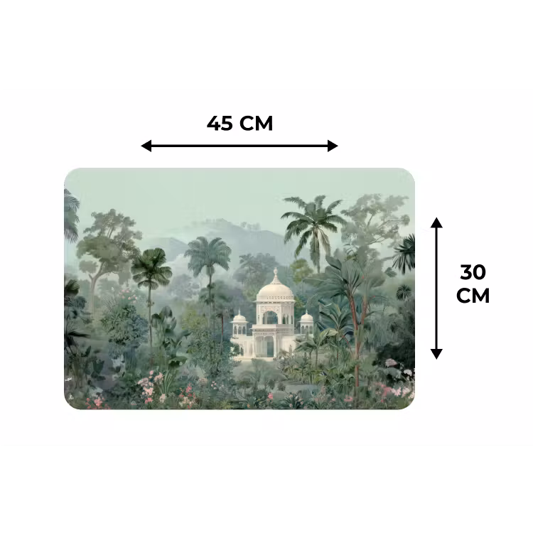 Tropische tuin - Koepelgebouw - Bloemen Placemat vinyl groot -specs