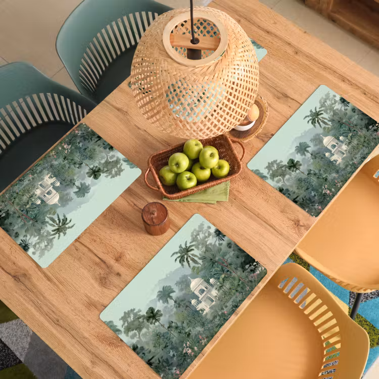 Tropische tuin - Koepelgebouw - Bloemen Placemat vinyl groot -zzsfeer5_Kitchenyeah-website