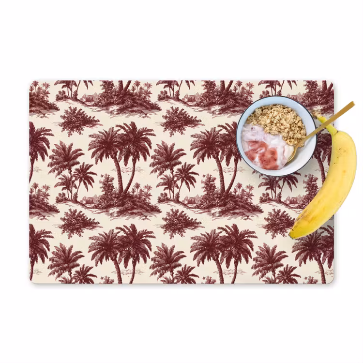 Tropisch - Geometrisch - Bordeauxrood Placemat vinyl groot 368 -zzzproduct_Kitchenyeah-website