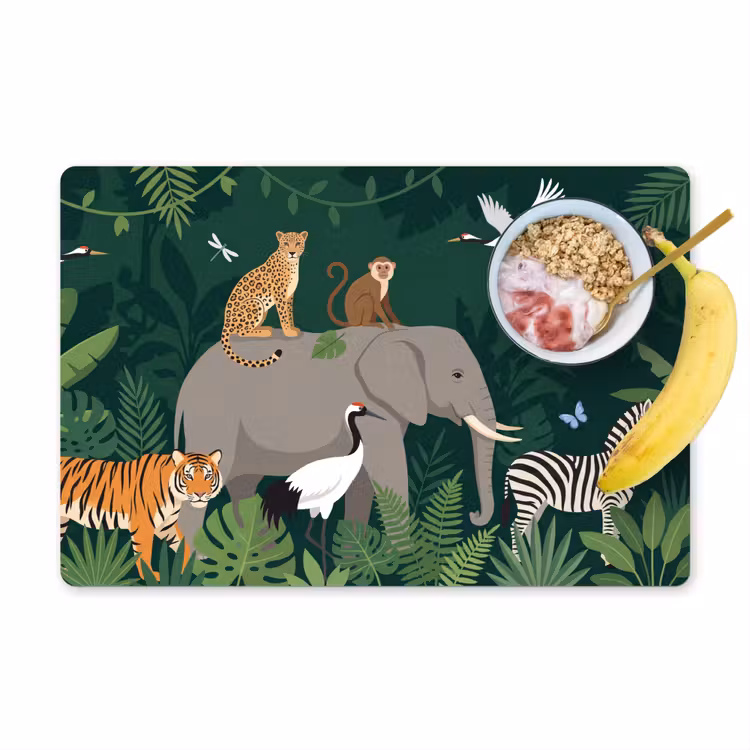 Tropisch - Jungle - Groen Placemat vinyl groot -zzzproduct_Kitchenyeah-website