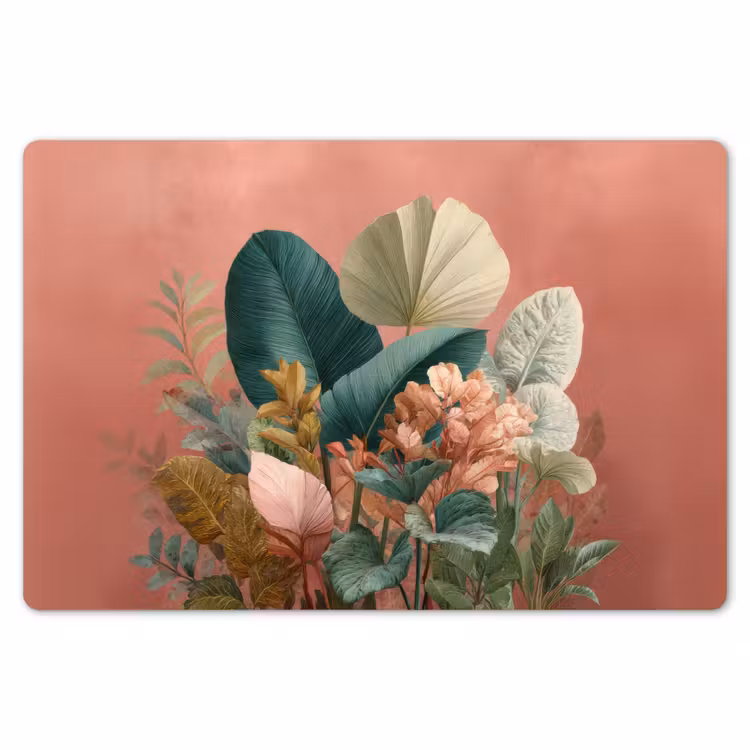 Tropische bladeren - Bloemen - Roze - groen Placemat vinyl groot -zzsfeer1_Kitchenyeah-website
