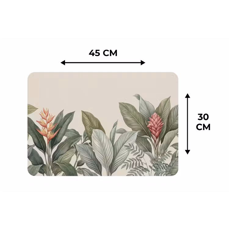 Tropisch - Planten - Modern - Groen Placemat vinyl groot -specs