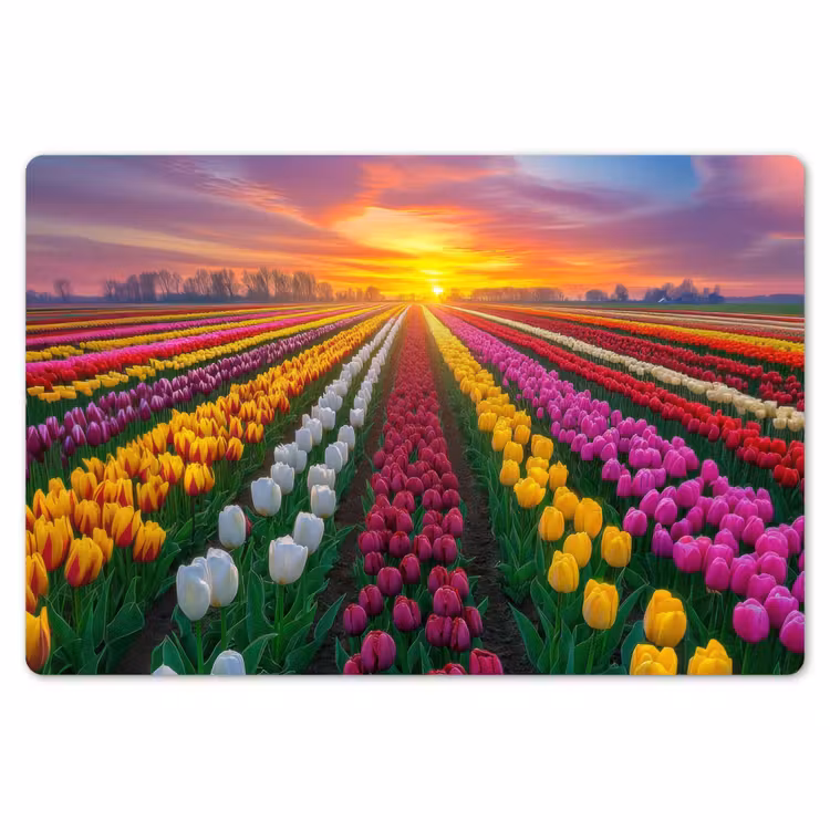 Tulpenveld - Zonsondergang - Kleurrijk Placemat vinyl groot -zzsfeer1_Kitchenyeah-website