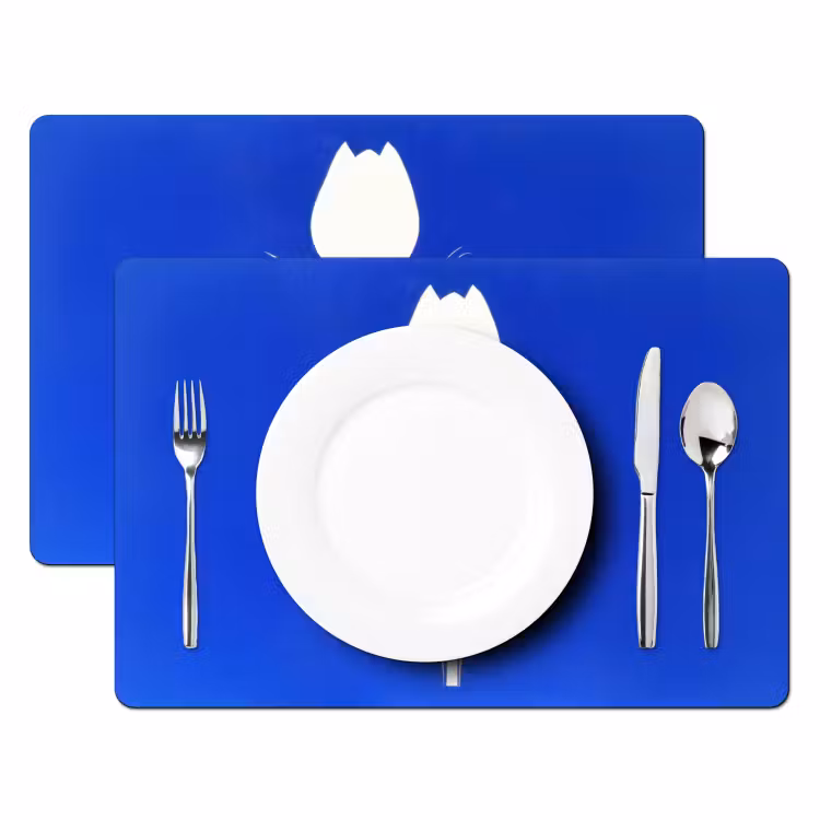 Tulp - Minimalistisch - Bladeren - Wit Placemat vinyl groot -zzsfeer2_Kitchenyeah-website
