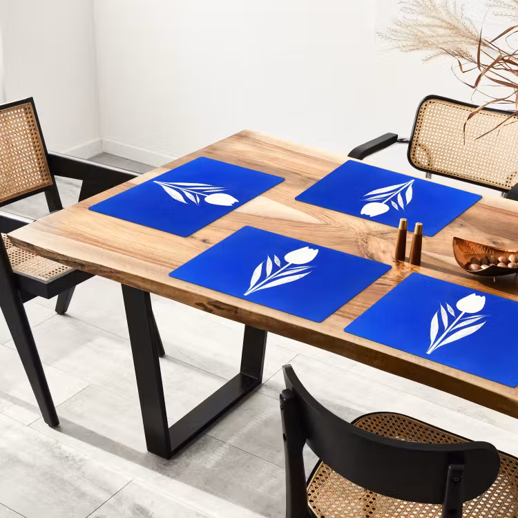 Tulp - Minimalistisch - Bladeren - Wit Placemat vinyl groot -zzsfeer4_Kitchenyeah-website