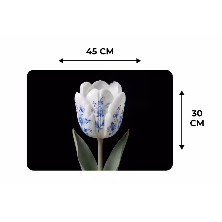 Tulp - Patroon - Blauw Placemat vinyl groot -specs