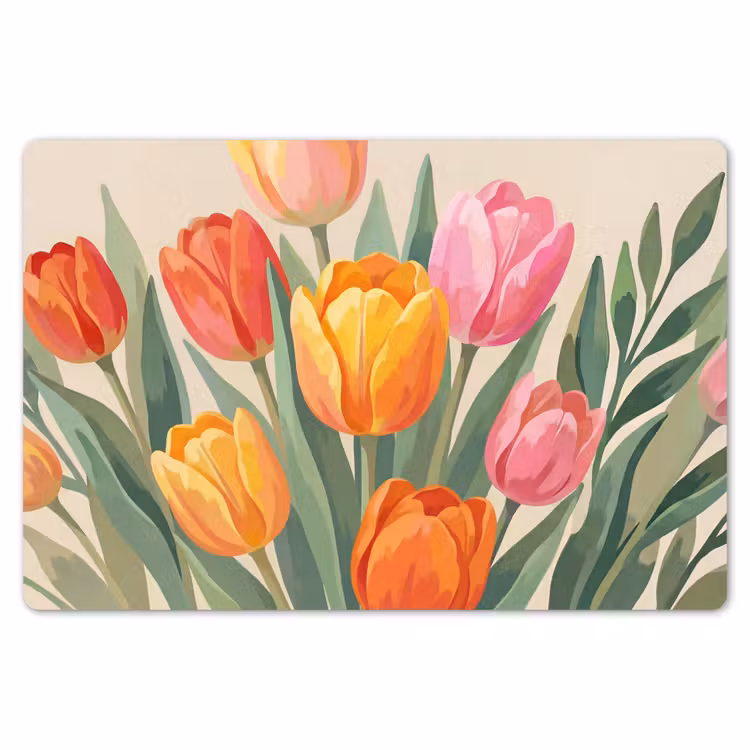Tulpen - Abstract - Kleurrijk Placemat vinyl groot -zzsfeer1_Kitchenyeah-website