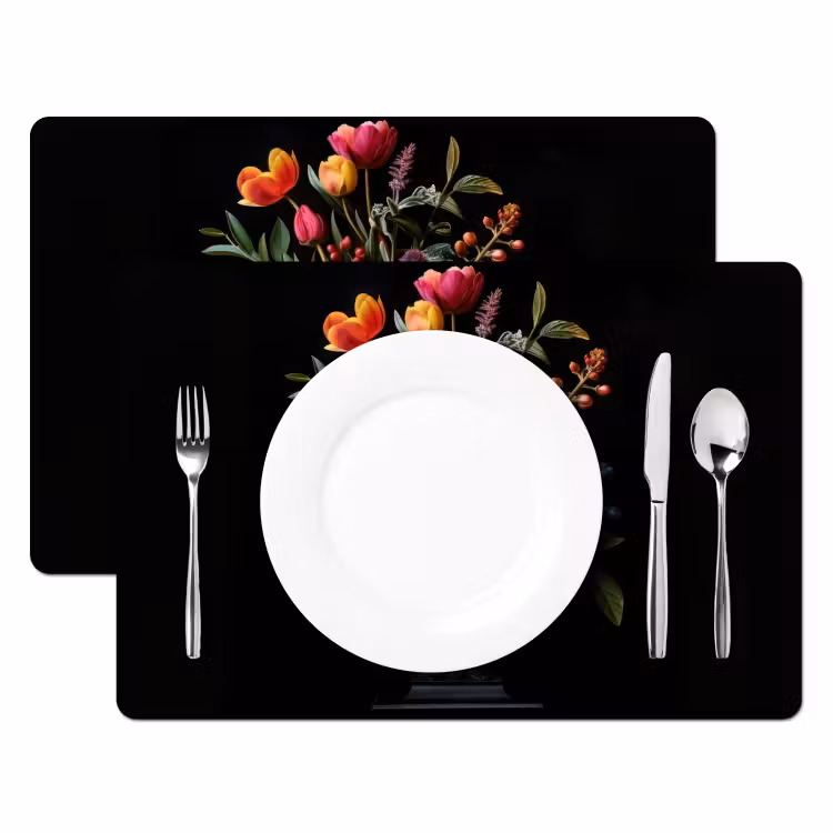 Tulpen - Bessen - Boeket - Vaas Placemat vinyl groot -zzsfeer2_Kitchenyeah-website