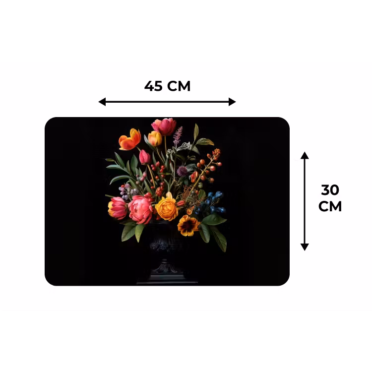 Tulpen - Bessen - Boeket - Vaas Placemat vinyl groot -specs