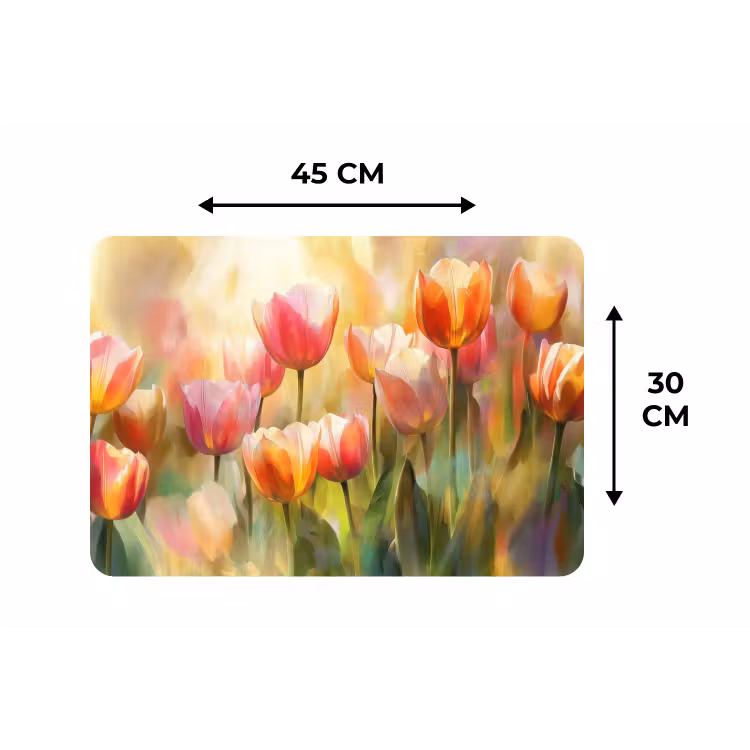 Tulpen - Sprookjesachtig - Kleurrijk Placemat vinyl groot -specs