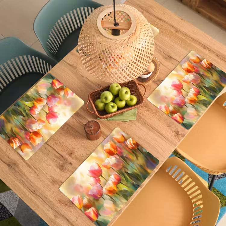 Tulpen - Sprookjesachtig - Kleurrijk Placemat vinyl groot -zzsfeer5_Kitchenyeah-website