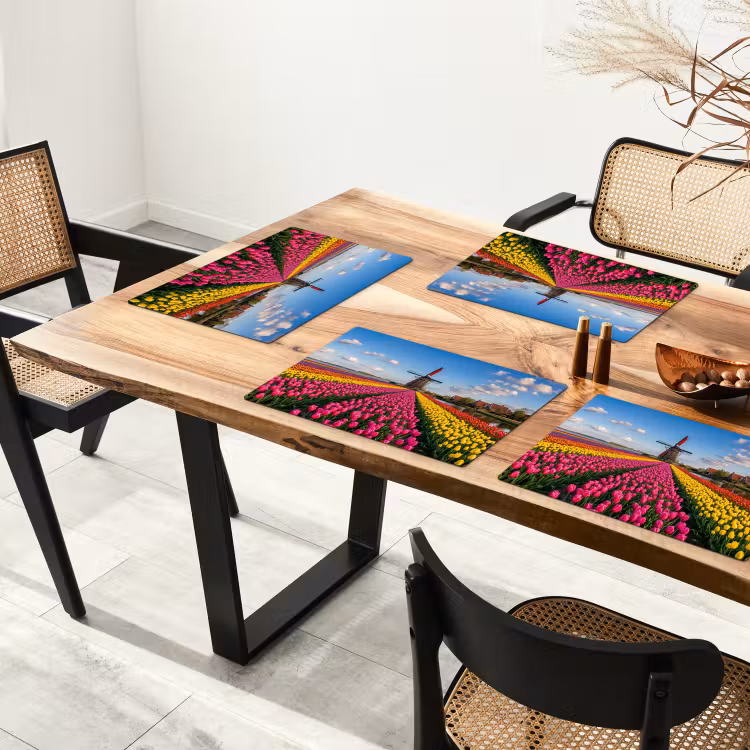 Tulpen - Holland - Molen - Kleurrijk Placemat vinyl groot -zzsfeer4_Kitchenyeah-website