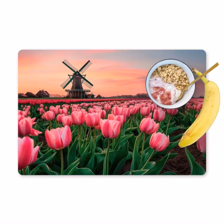 Tulpen - Molen - Nederland Placemat vinyl groot -zzzproduct_Kitchenyeah-website