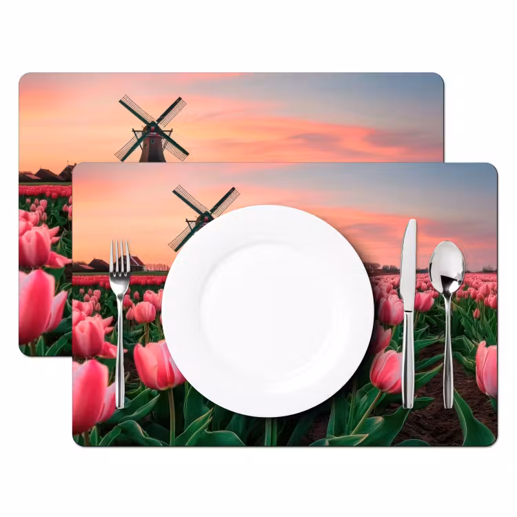Tulpen - Molen - Nederland Placemat vinyl groot -zzsfeer2_Kitchenyeah-website