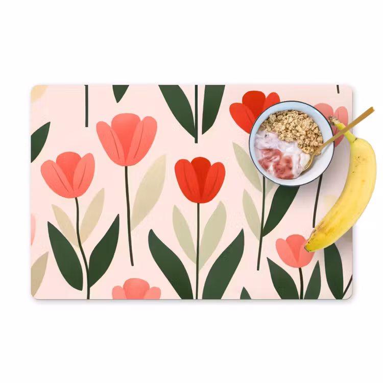 Tulpen - Modern - Roze Placemat vinyl groot -zzzproduct_Kitchenyeah-website