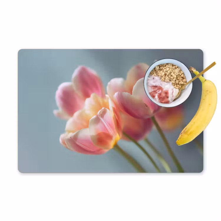 Tulpen - Roze - Stelen Placemat vinyl groot -zzzproduct_Kitchenyeah-website