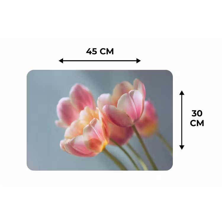 Tulpen - Roze - Stelen Placemat vinyl groot -specs