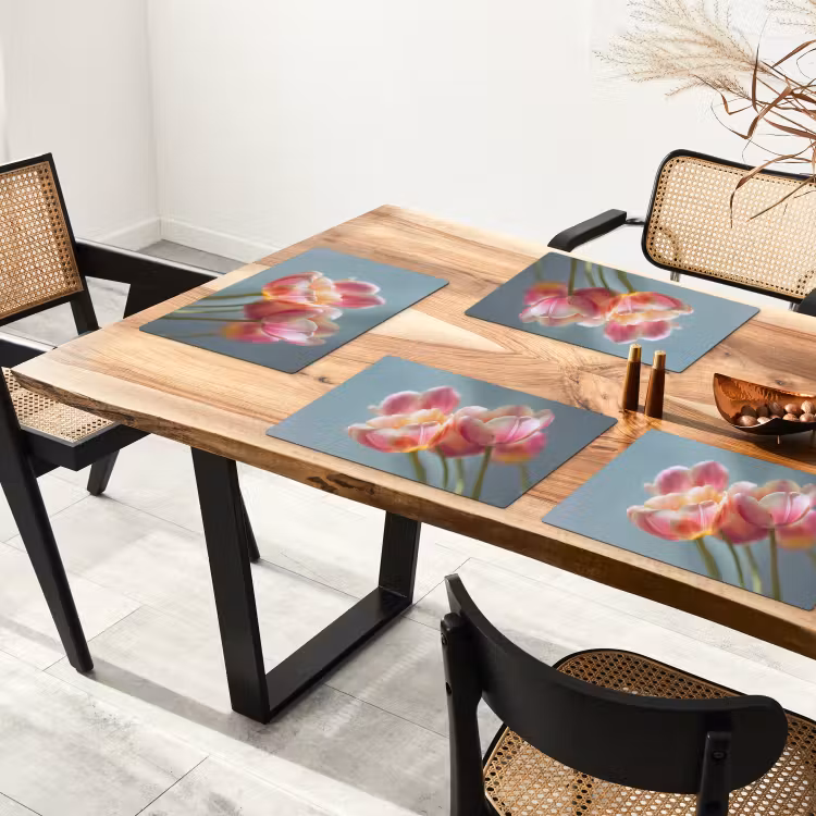 Tulpen - Roze - Stelen Placemat vinyl groot -zzsfeer4_Kitchenyeah-website