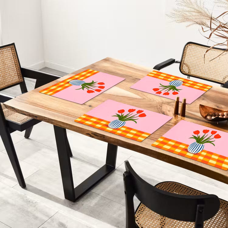 Tulpen - Roze - Vaas Placemat vinyl groot -zzsfeer4_Kitchenyeah-website