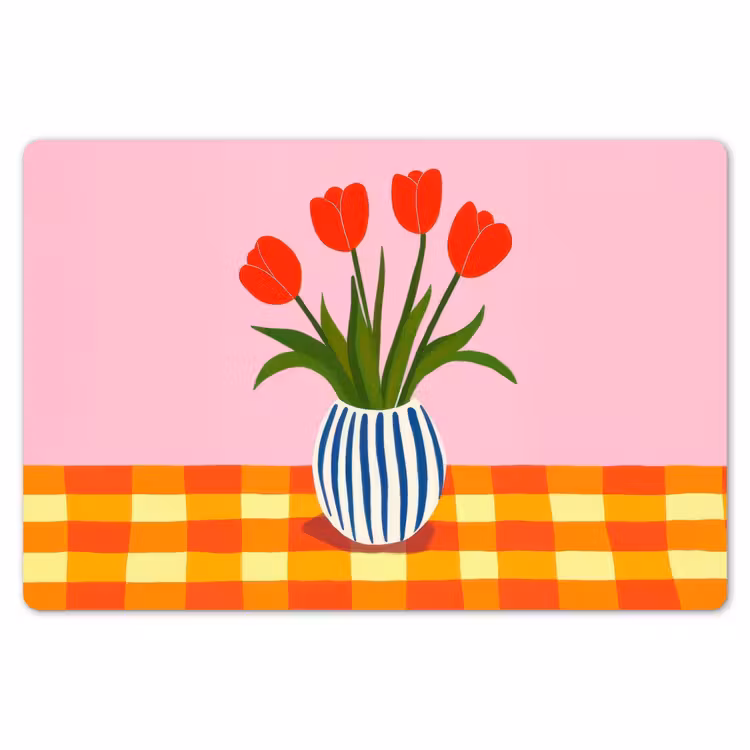 Tulpen - Roze - Vaas Placemat vinyl groot -zzsfeer1_Kitchenyeah-website