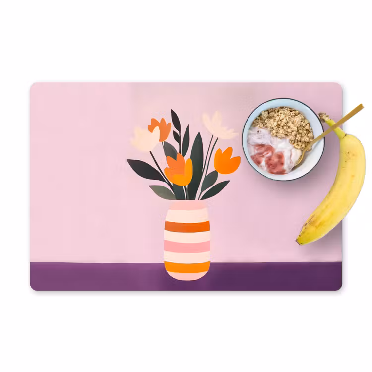 Tulpen - Vaas - Strepen - Paars Placemat vinyl groot -zzzproduct_Kitchenyeah-website