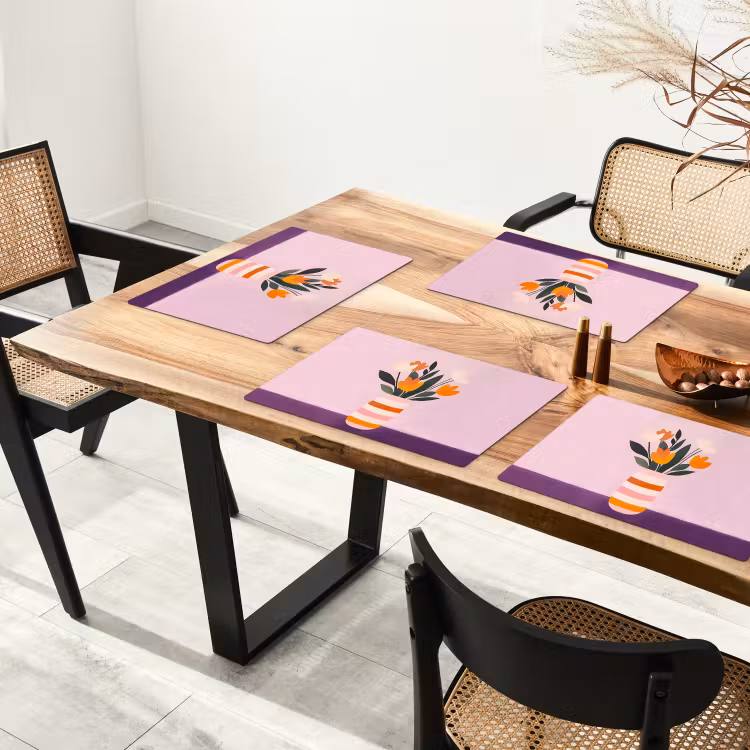 Tulpen - Vaas - Strepen - Paars Placemat vinyl groot -zzsfeer4_Kitchenyeah-website