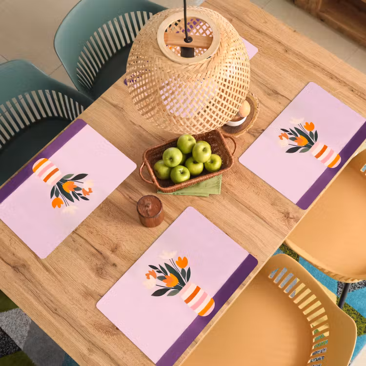 Tulpen - Vaas - Strepen - Paars Placemat vinyl groot -zzsfeer5_Kitchenyeah-website